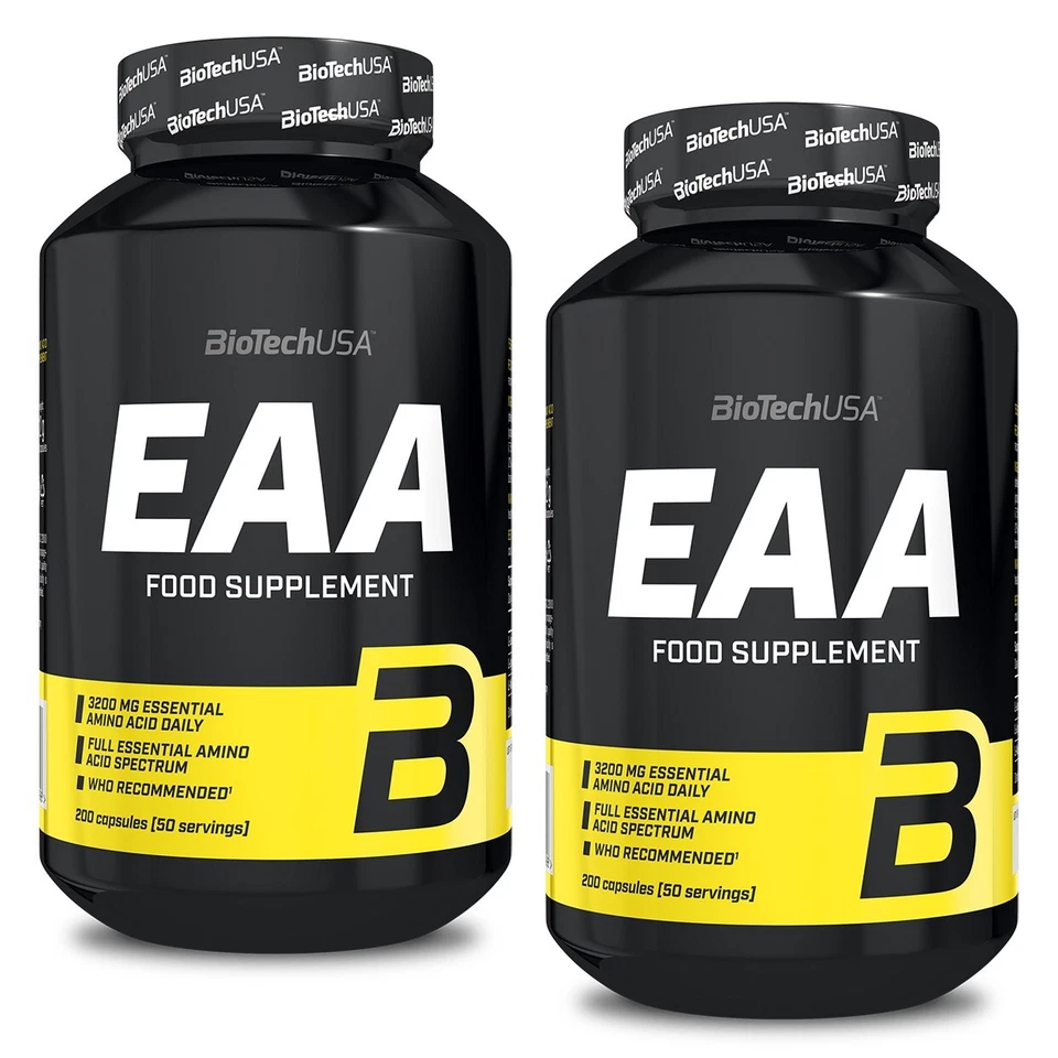 2x BioTech USA EAA 200 Kapseln (2 Dosen) Aminosäuren BCAA Amino + BONUS - Bild 1 von 1
