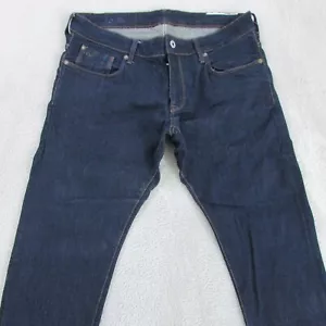 G-Star Selvedge Jeans Mens W36 L32 Dark Blue Super Slim Skinny 3301 - Picture 1 of 9