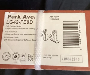 Pfister LG42-FE0D Park Avenue 1.2 GPM Single Hole Bath Faucet W/Pop Up 1G2