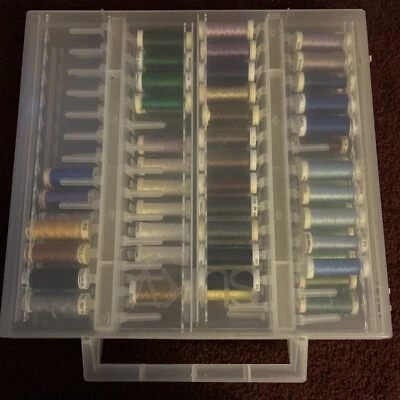 Sulky Variety Of Poly, Rayon, Metallic, 70 Thread Spools Plus Case - Image 1 of 4