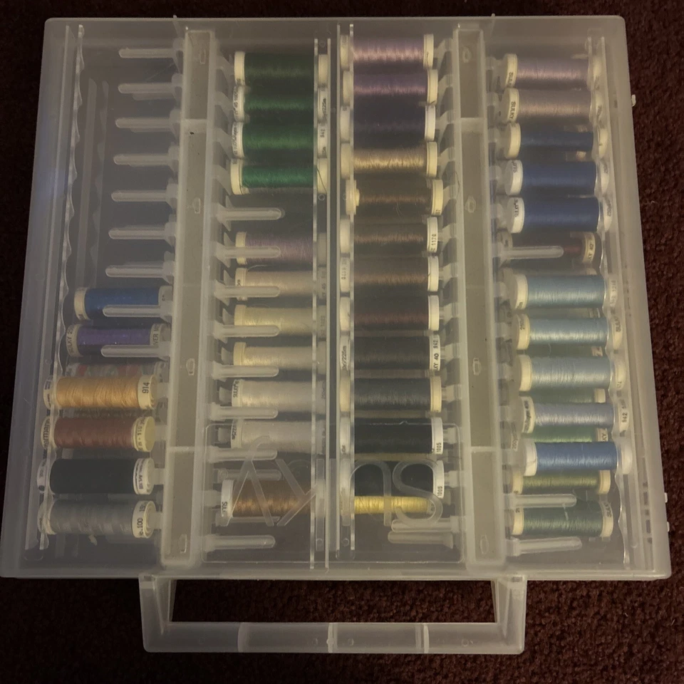 Sulky Variety Of Poly, Rayon, Metallic, 70 Thread Spools Plus Case - Image 1 of 4