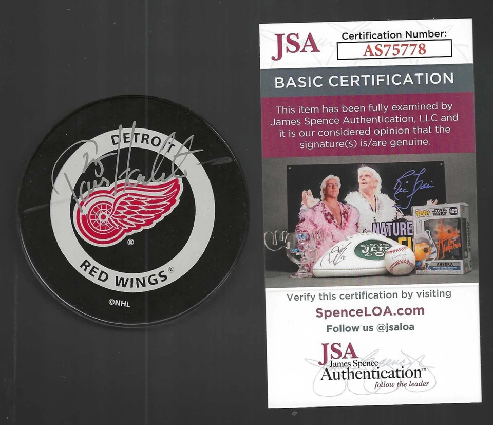 Tomas Holmstrom Signed Detroit Red Wings Offical Game Puck JSA COA - Image 1 of 1