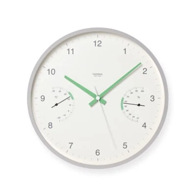 Lemnos Wall Clock LC24-05 White Analog Hygrometer ABS Plastic Brote Japan - Image 1 of 4