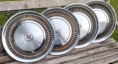 RARE Cadillac *Set 4* Wheel Covers Hubcaps  15" Turbines  *Very Sharp!*  RWD - Image 1 of 4