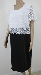 Riani  Kleid zweifarbig, schwarz - weiß, Oberteil in Spitze, Größe 44