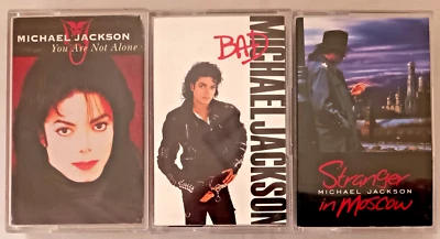 Michael Jackson Cassette Tape x 3 inc Stranger in Moscow, BAD, You Are Not Alone - Image 1 of 4