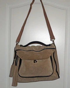 Ledertasche / Umschlagtasche beige - groß - gebraucht - Bild 1 von 9