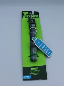 Grrreen Plastic Dog Collar Small 12.5"-19" Recyled Bottle Green Waves - Picture 1 of 1
