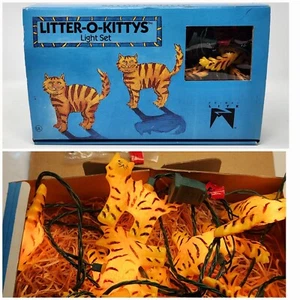 Neu im Karton SUE SCOTT Litter O Kittys orange Tabby Katze Lichterkette FUNKTIONIERT! - Bild 1 von 13