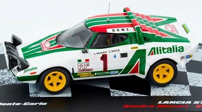 Lancia Stratos HF Rallye di Monte Carlo 1977 Scala 1:43 Modellino Nuovo con Teca - Immagine 1 di 4