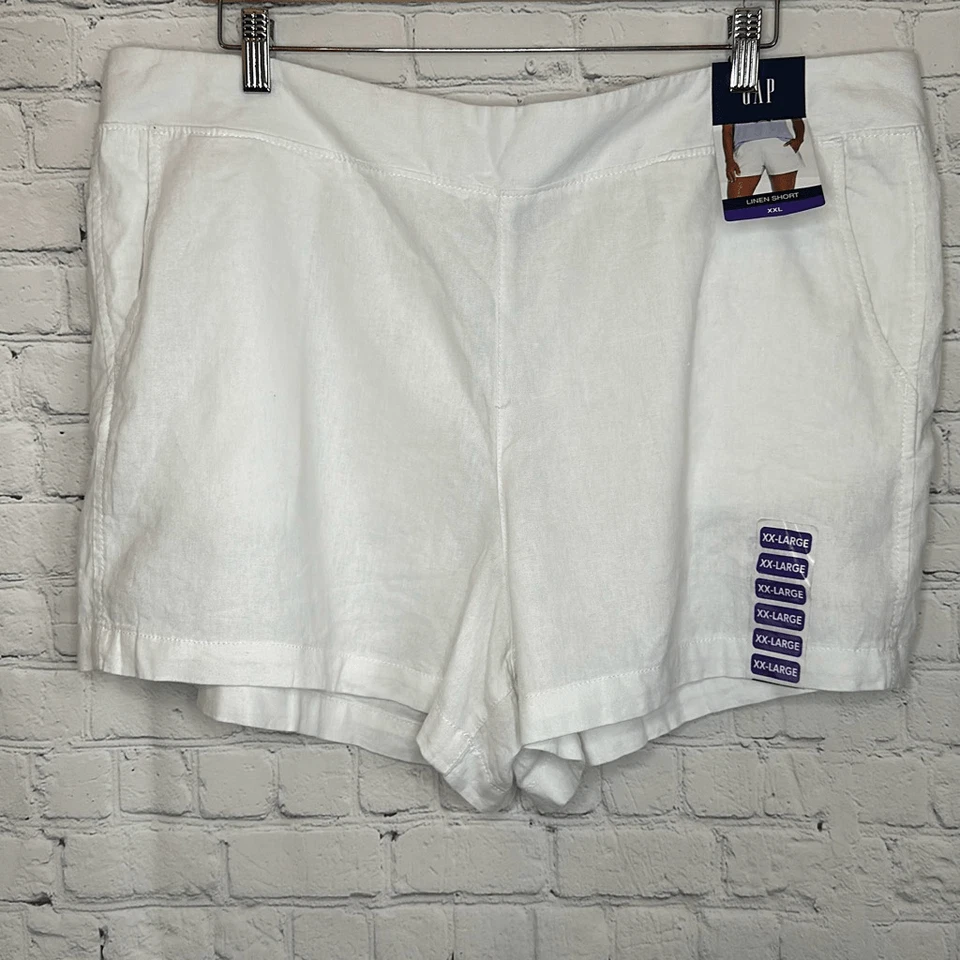 Gap White Linen Shorts with Pockets size xxl