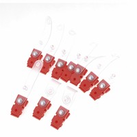 10 Pcs Office ID Card Name Tag Holder Badge Strap Clip Red Clear