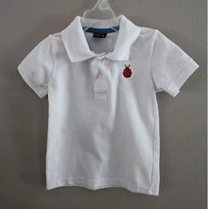 Hallo Heidi White Short Sleeve Ladybug Patch Polo Shirt, 4T (k9) - Picture 1 of 4
