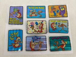 8 PACK Vintage Assorted Set 90s Ren and Stimpy Prism Vending Machine Sticker NOS - Picture 1 of 5