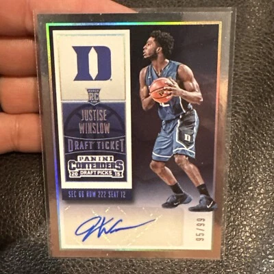 Contenders Draft Picks Justice Winslow Rookie Auto No. 2015 123 Premium/99 Duke Foto 1 de 2