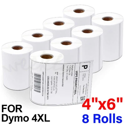 8 Rotoli Dymo 4XL LabelWriter Etichette Spedizione Termica Diretta 1744907 4x6 220/Rotolo - Immagine 1 di 4