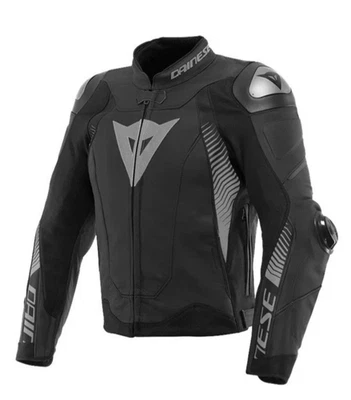 TRICORE ENTERPRISES Dainese Super Speed 4 Motorcycle Motorbike Leather Jacket Black By TriCore