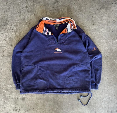 Sudadera De Colección Tundra Canadá 1/4 Cremallera Denver Broncos NFL Talla Grande Foto 1 de 4