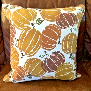 Pumpkin Home Decor Down Feathers Pillow 18.5" x 18.5" x 8" - Picture 1 of 9