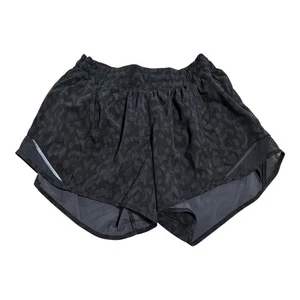 Lululemon Hotty Hot Shorts * Long 4" Women's 6 Gray Black Zipper Pocket - Picture 1 of 8