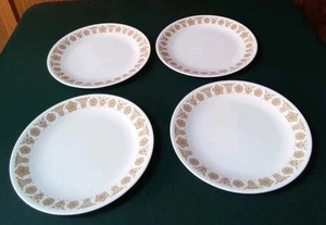 Vintage Corning Corelle Butterfly Gold 10-1/4” Dinner Plates Set of 4 - Picture 1 of 5