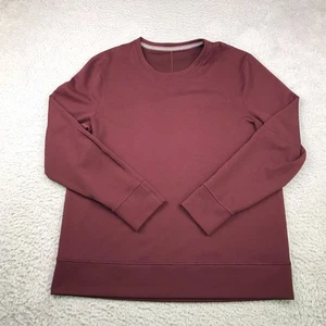 Lululemon Shift Stitch Crew Mens L Maroon Waffle Knit long Sleeve Pullover - Picture 1 of 7
