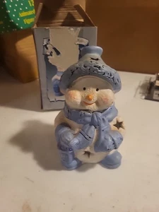 VTG Lincolnshire Christmas Collection Snowman Christmas Candle Holder! - Picture 1 of 8
