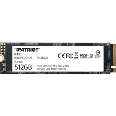 Patriot P300 512 GB SSD Interne Festplatte NVMe PCIe 3.0 x4 Computer schwarz - Bild 1 von 3