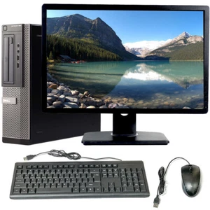 Dell i5 Desktop SSD 256GB 16GB RAM Intel Processor 22 in LCD Windows 10 Pro WiFi - Picture 1 of 6