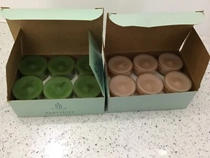 Party Lite 2 Boxes of 12 Tealights V0451 Green Apple V04164 Almond Biscotti - Picture 1 of 4