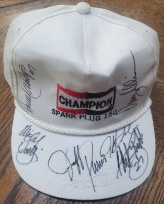 NICE Multi Autographed Nascar Hat Davey Allison Jeff Gordon Waltrip + 3 JSA COA - Image 1 of 4