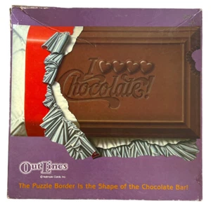 Vintage Springbok Chocolate Bar Shape Puzzle I Love Chocolate! Outlines 500+pcs - Picture 1 of 7