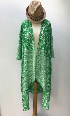 NEXT Green/White Floral Cover Up/Robe w/ Front Tie - Small 12/14 - BNWT RRP £48 - Image 1 of 4