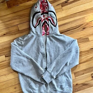 BAPE WGM Tiburón Cremallera Completa Sudadera con Capucha XL Gris Cremallera Rota Tigre Cabeza de Mono Auténtica - Imagen 1 de 19