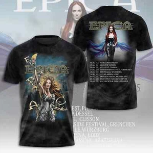 Epica Tour 2025 Date Lists 3D T-shirt - Picture 1 of 4