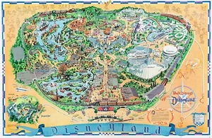 1966 Disneyland Map REPRODUCTION POSTER 24 X 36 Inches - Picture 1 of 1