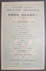 Franc Maçonnerie. Loges Maç .˙. Nantaise. Paix et Union, Libre Conscience. 1899. - Picture 1 of 1