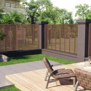 Louver Fence WPC Outdoor Garden Replacement Fence Panel Edging Border 3 Colours - Picture 1 of 18