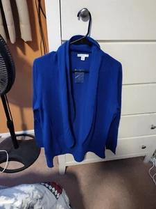 Isaac Mizrahi Womens Open Front Cardigan Sweater 100% Cashmere NEW A225550 LARGE - Picture 1 of 13