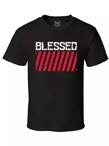 Men's Blessed USA Flag GOD Love America Graphic Hipster MMA Funny Tee T-Shirt - Picture 1 of 21