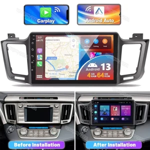 CarPlay 4+64G For Toyota RAV4 2013-2018 Car Radio Android 13 GPS WIFI BT FM SWC - Picture 1 of 16