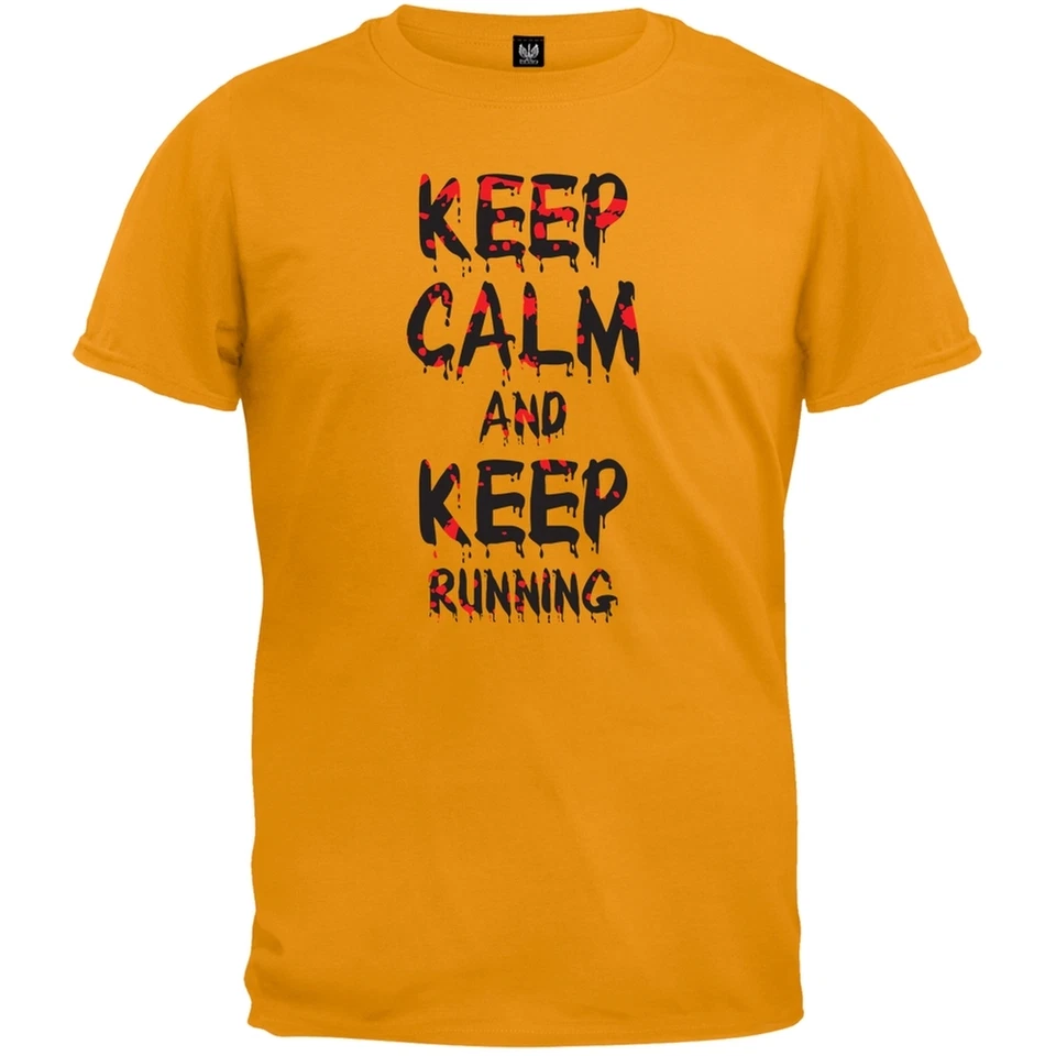 Camiseta Keep Calm and Keep Running naranja para hombre adulto Foto 1 de 1