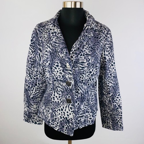 VETEMENTS Joan Rivers Blazer Jacket Womens Animal Print Blazer Jacket Work Job Career M