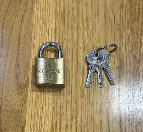Vintage Gold Door Golddoor Brass Door Padlock Lock with 3 Keys Cover