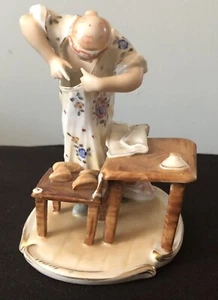 Antique Naughty Figurine Blue Mark Washing Up As Is - Picture 1 of 15