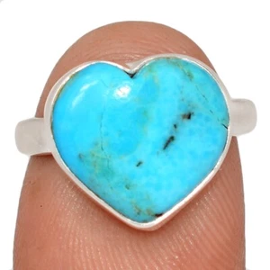 Heart - Composite Mohave Blue Turquoise 925 Silver Ring Jewelry s.6 CR67249 - Picture 1 of 1