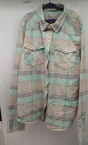 Simms Fishing Products Western Shirt Snaps Green Plaid Girl S - Picture 1 of 11