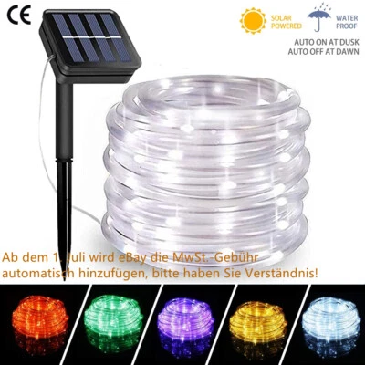 Solar Lichterkette 5-20M 50-200 LED Solar Lichtschlauch Aussen Draht Garten Deko - Bild 1 von 4