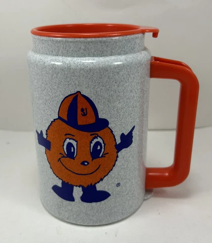 Vintage Syracuse Orangemen Coffee Beverage Plastic Travel Cup Party Mug Whirley Cover