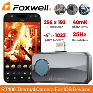 FOXWELL Grey RT100 Thermal Camera Imager 25HZ 256x192 IR For Smartphone IOS/PC - Picture 1 of 16